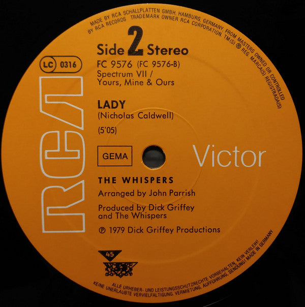 The Whispers : My Girl / Lady (12", Maxi)