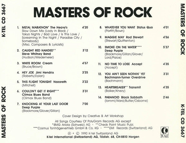 Various : Masters Of Rock (CD, Comp)