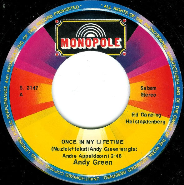 Andy Green (4) : Once In My Lifetime (7", Single)