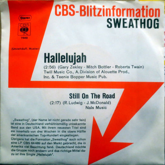 Sweathog : Hallelujah (7", Single, Promo)