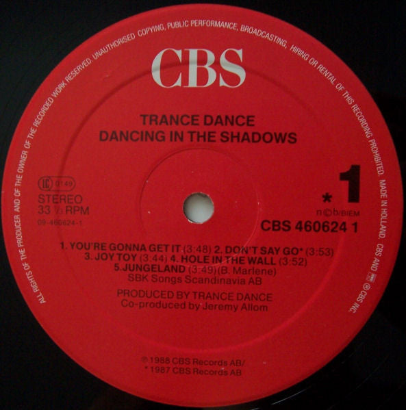 Trance Dance : Dancing In The Shadows (LP, Album)