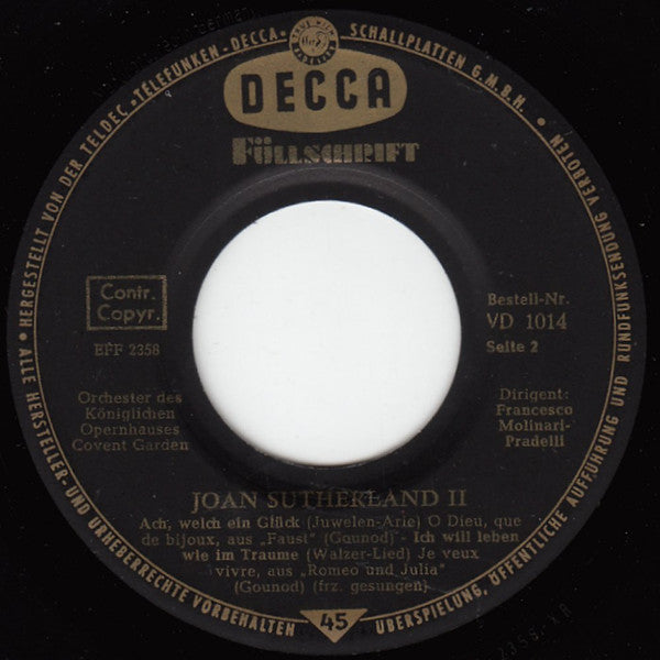 Joan Sutherland : Joan Sutherland (2) (7", EP, Mono)