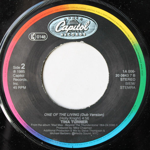 Tina Turner : One Of The Living (7", Single)