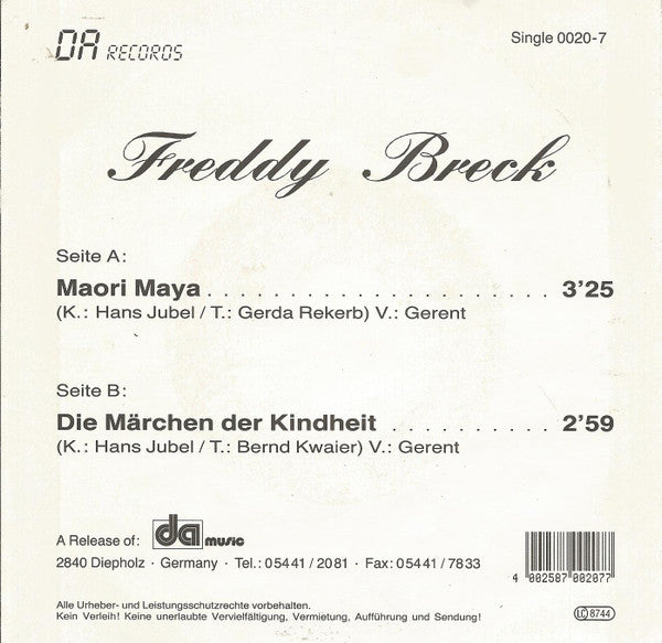 Freddy Breck : Maori Maya (7", Single)