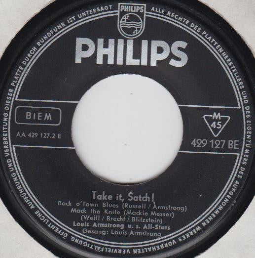 Louis Armstrong And His All-Stars : Take It, Satch! (7", EP)