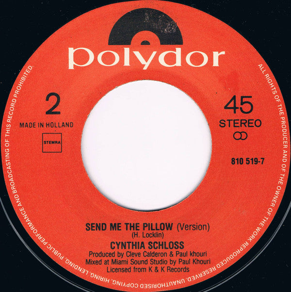 Cynthia Schloss : Send Me The Pillow (7")