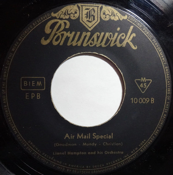 Louis Armstrong And His All-Stars / Lionel Hampton And His Orchestra : Basin Street Blues / Air Mail Special (7", EP, Mono)