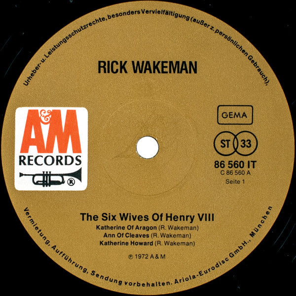 Rick Wakeman : The Six Wives Of Henry VIII (LP, Album, Gat)