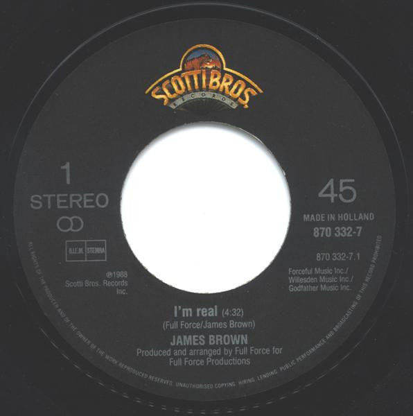 James Brown With Full Force : I'm Real (7", EP)