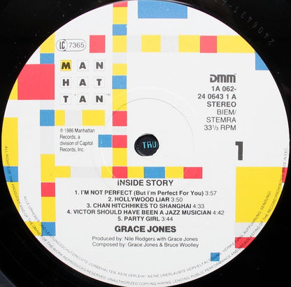 Grace Jones : Inside Story (LP, Album, DMM)