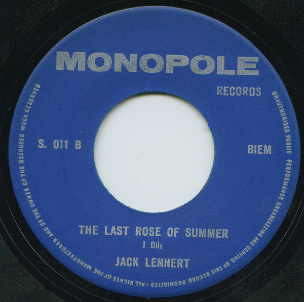 Jack Lennert & Joe Berluck : Dear Mister President / The Last Rose Of Summer (7", Single)