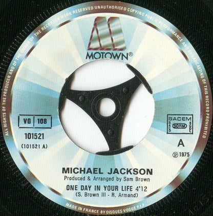 Michael Jackson : One Day In Your Life (7", Single, RE)