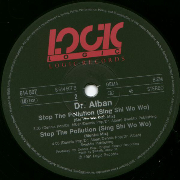 Dr. Alban : Sing Shi-Wo-Wo (Stop The Pollution) (12", Maxi)