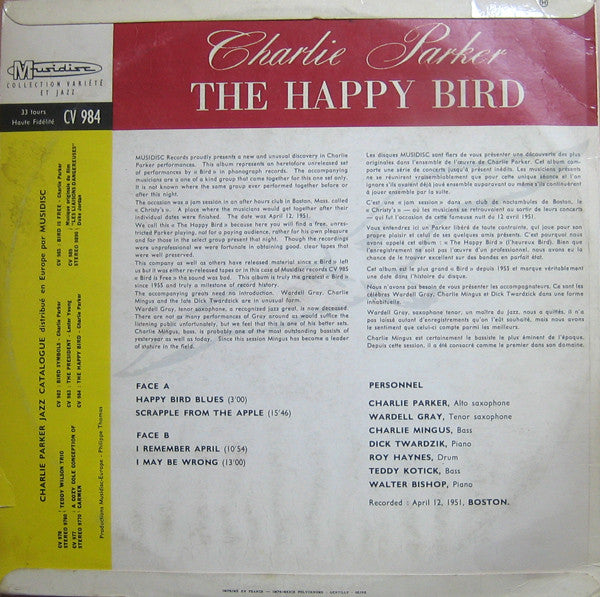 Charlie Parker : The Happy "Bird" (LP)