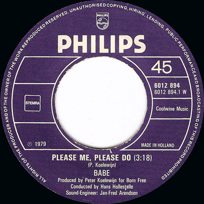 Babe (2) : Please Me, Please Do (7", Single)