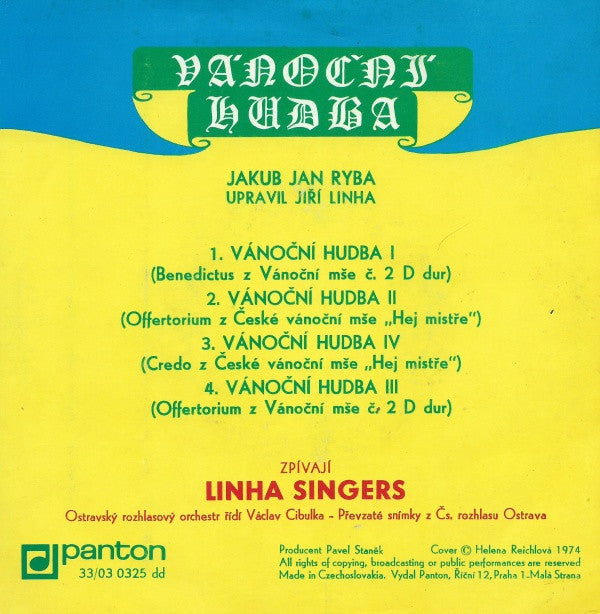 Jakub Jan Ryba, Linha Singers : Vánoční Hudba (7", EP, RP)