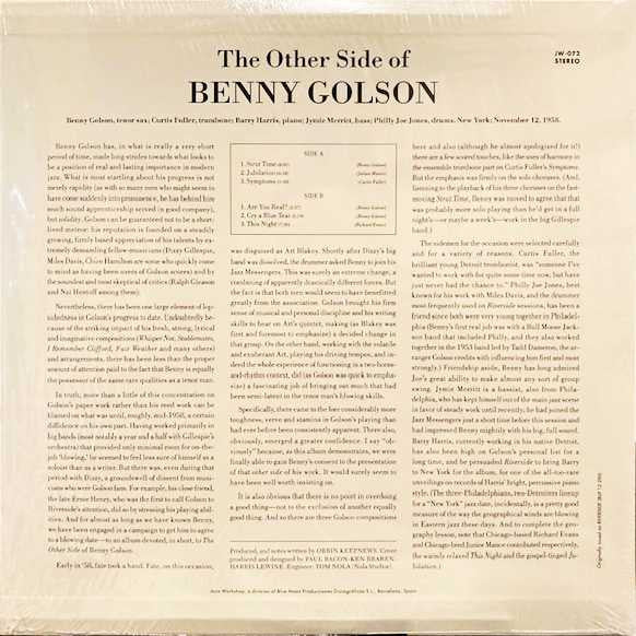 Benny Golson : The Other Side Of Benny Golson (LP, Album, Ltd, RE, RM, 180)