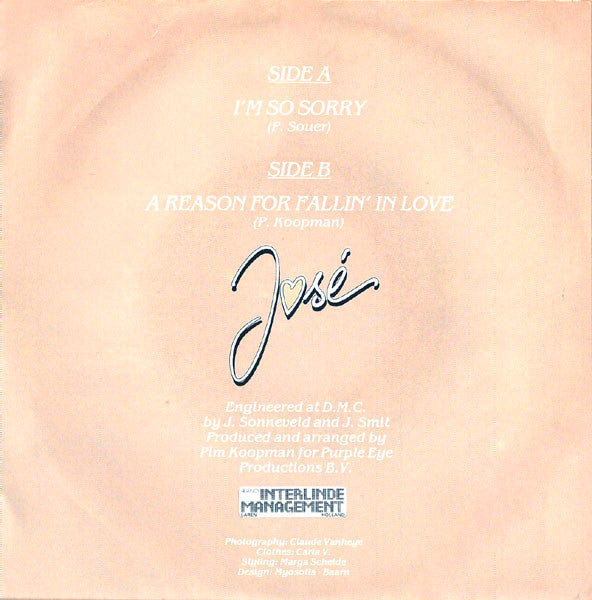 José (3) : I'm So Sorry (7", Single)