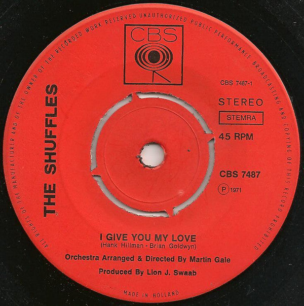 The Shuffles : I Give You My Love / Waiting For A Letter (7", Single)