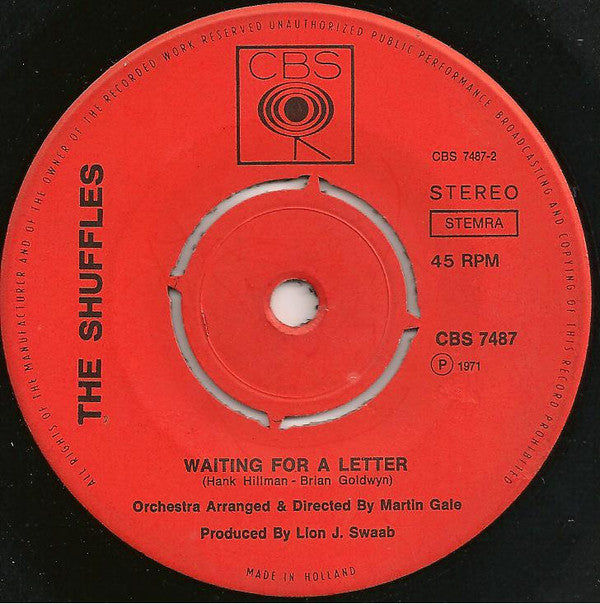 The Shuffles : I Give You My Love / Waiting For A Letter (7", Single)