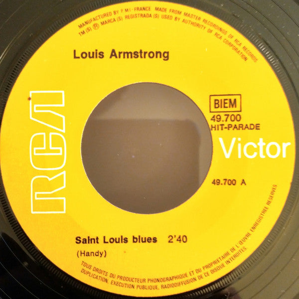 Louis Armstrong : Saint Louis Blues / Basin Street Blues (7")