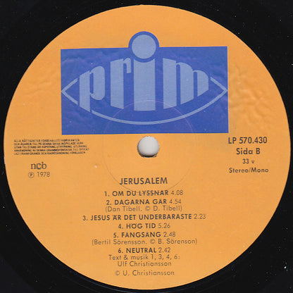 Jerusalem (3) : Jerusalem (LP, Album)