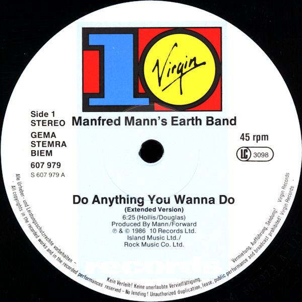 Manfred Mann's Earth Band With Chris Thompson : Do Anything You Wanna Do (12", Maxi)