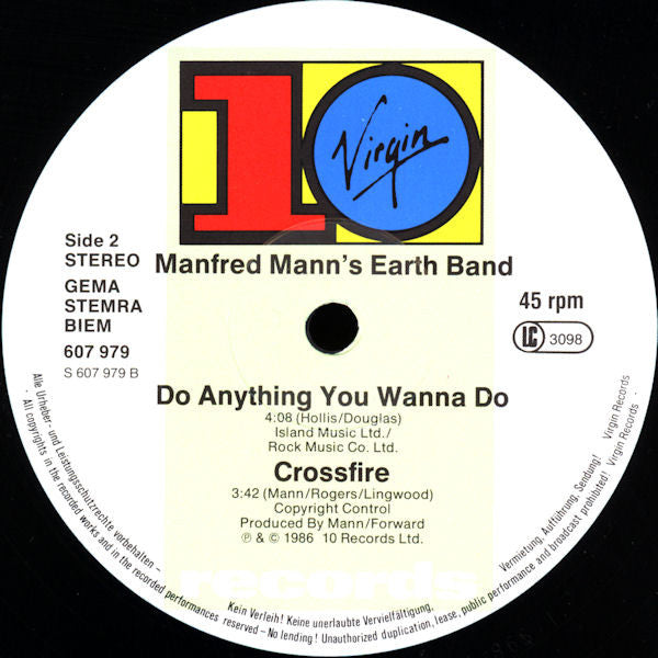 Manfred Mann's Earth Band With Chris Thompson : Do Anything You Wanna Do (12", Maxi)