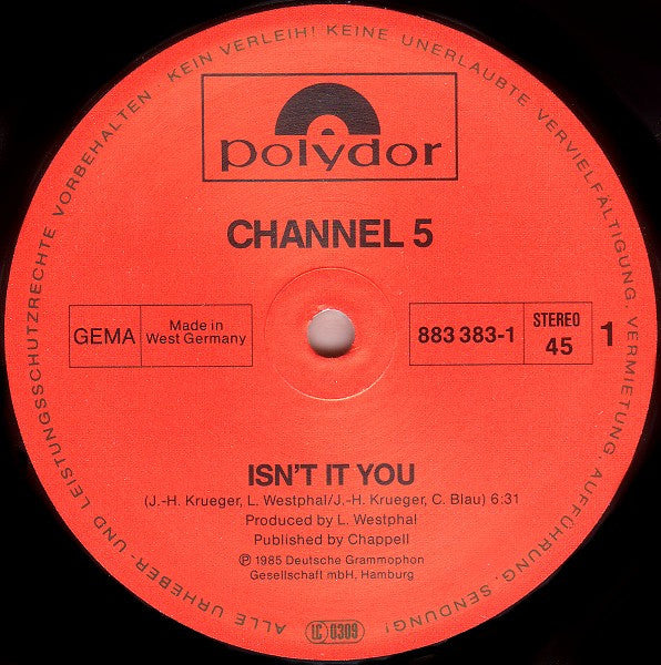 Channel 5 (2) : Isn't It You (12", Maxi)