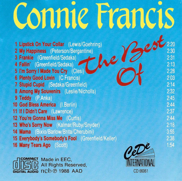 Connie Francis : The Best Of (CD, Comp)