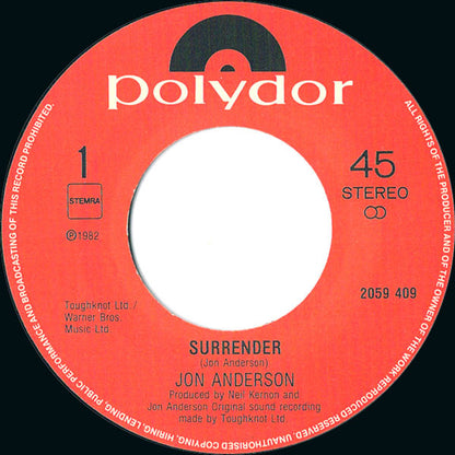 Jon Anderson : Surrender (7", Single)