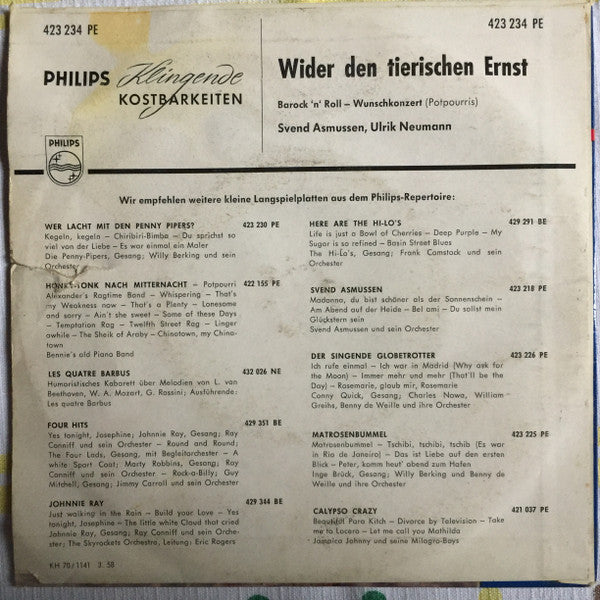 Svend Asmussen, Ulrik Neumann : Wider Den Tierischen Ernst (7", EP)