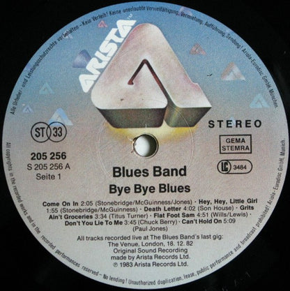 The Blues Band : Bye Bye Blues - The Blues Band Live (LP, Album)