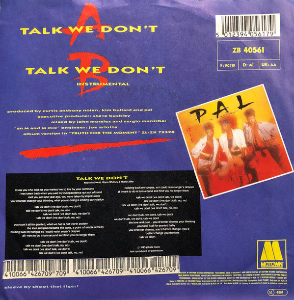 Pal (2) : Talk We Don't (7", Inj)