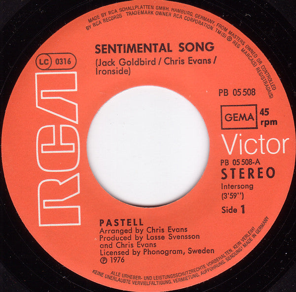 Pastell (2) : Sentimental Song / Lovin' Is Easy (7", Single)