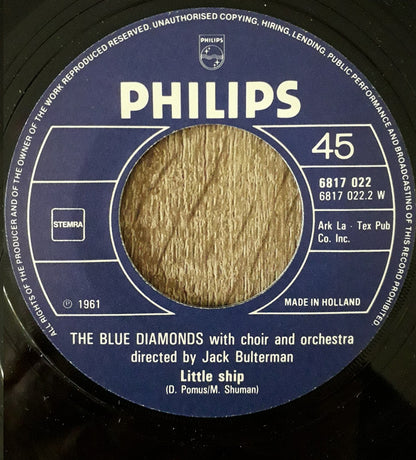 The Blue Diamonds : Ramona (7", Single, RE)