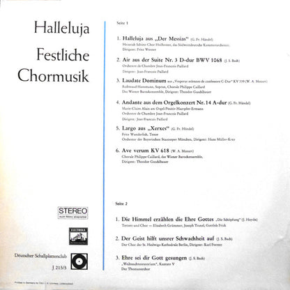 Various : Halleluja Festliche Chormusik (LP, Club)