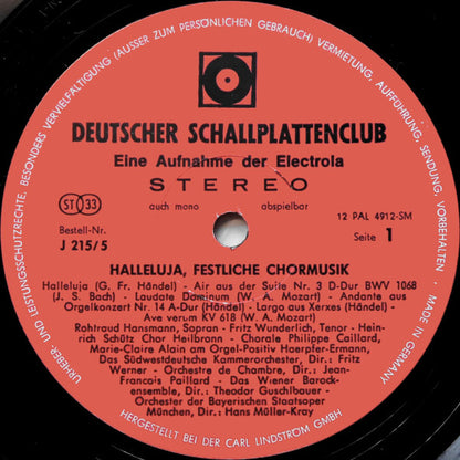 Various : Halleluja Festliche Chormusik (LP, Club)