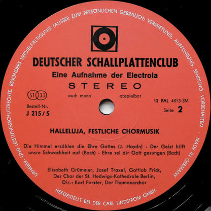 Various : Halleluja Festliche Chormusik (LP, Club)