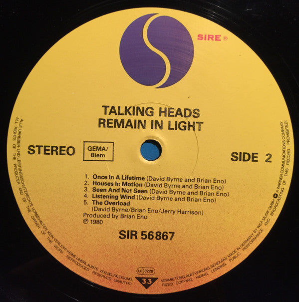 Talking Heads : Remain In Light (LP, Album, RE)