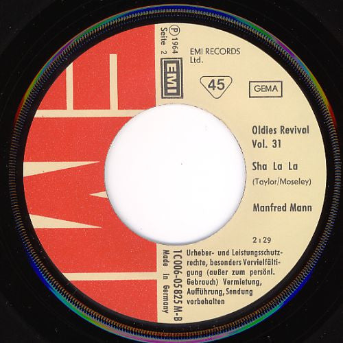 Manfred Mann : If You Gotta Go, Go Now / Sha La La (7", Single)