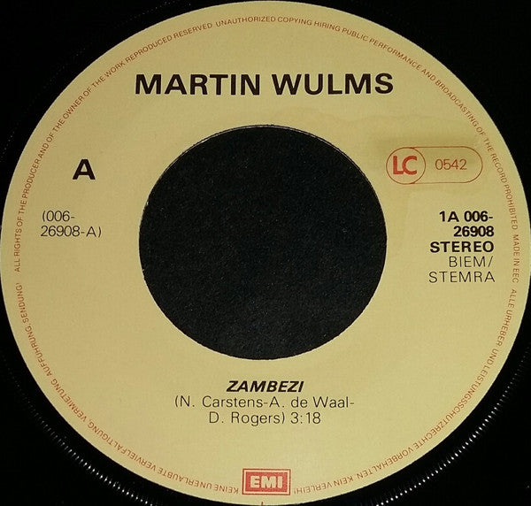 Martin Wulms : Zambezi / Sassa (7", Single)