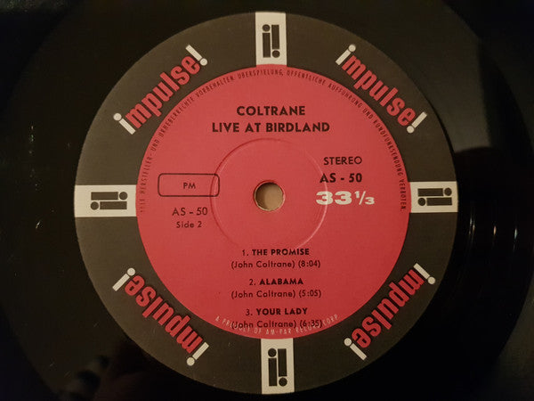 Coltrane* : Live At Birdland (LP, Album, Gat)