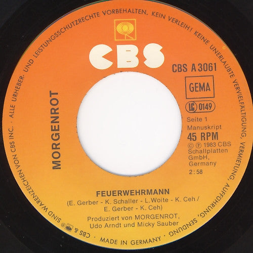 Morgenrot : Feuerwehrmann (7", Single)