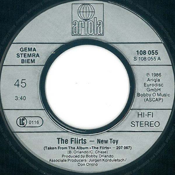 The Flirts : New Toy (7", Single)