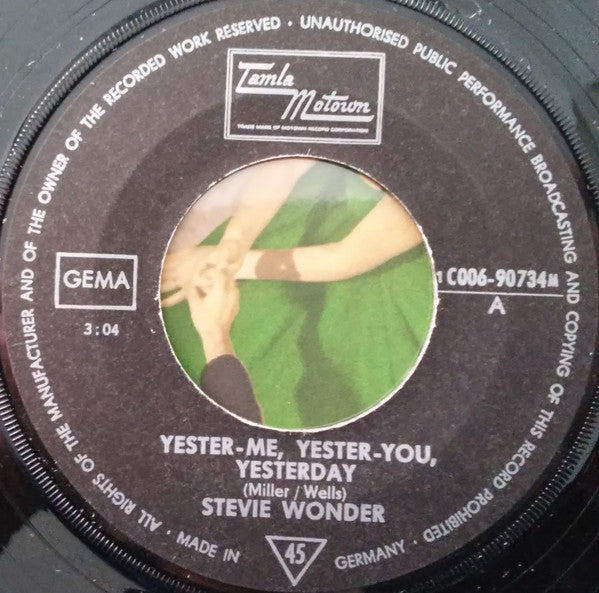 Stevie Wonder : Yester-Me, Yester-You, Yesterday / I'd Be A Fool Right Now (7", Single, Mono)