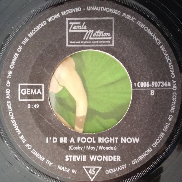 Stevie Wonder : Yester-Me, Yester-You, Yesterday / I'd Be A Fool Right Now (7", Single, Mono)