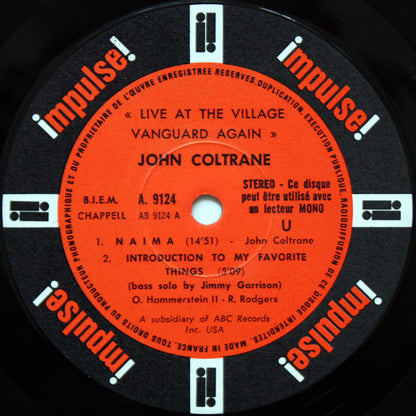 John Coltrane : Live At The Village Vanguard Again! (LP, Album, RE)