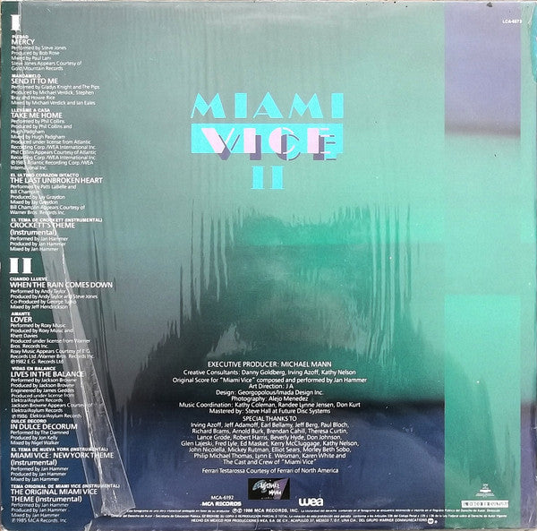 Various : Miami Vice II (New Music From The Television Series, "Miami Vice") (LP, Comp)