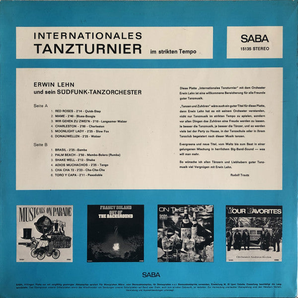 Erwin Lehn Und Sein Südfunk Tanzorchester : Internationales Tanzturnier Im Strikten Tempo (LP, Album)